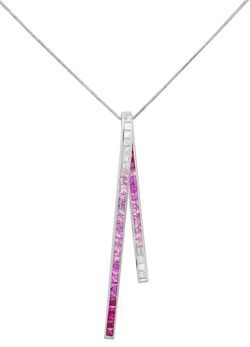 Stefan Hafner 18K White Gold Diamond & Sapphire Pendant Necklace