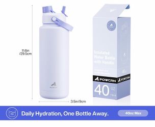 POWCAN 40oz Insulated Water Bottle with Handle
