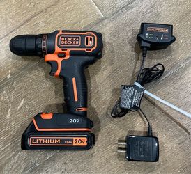 BLACK DECKER 20V Cordless 3/8 in Drill Driver, 1.5Ah, Battery & Charger Included