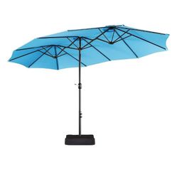 Yaheetech 15 ft Triple-size Patio Umbrella w/Base Included