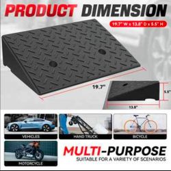 2pcs Rise Rubber Incline Ramps 19.7 in L x 13.8 in W x 5.5 in H in.