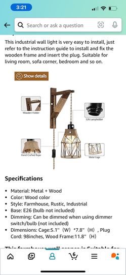 Farmhouse wall Sconce - Set Of 2