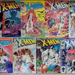 THE UNCANNY X-MEN LOT OF 11 COMIC BOOKS. 197 SEPT, 228 APR, 185 SEPT, 217 MAY, 182 JUNE, 194 JUNE, 189 JAN, 184 AUG, 187 NOV, 196 AUG, 173 SEPT. #1744