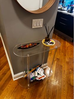Clear acrylic entry table