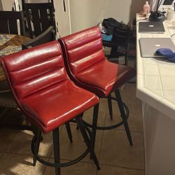 Vintage Leather Bar Stools 