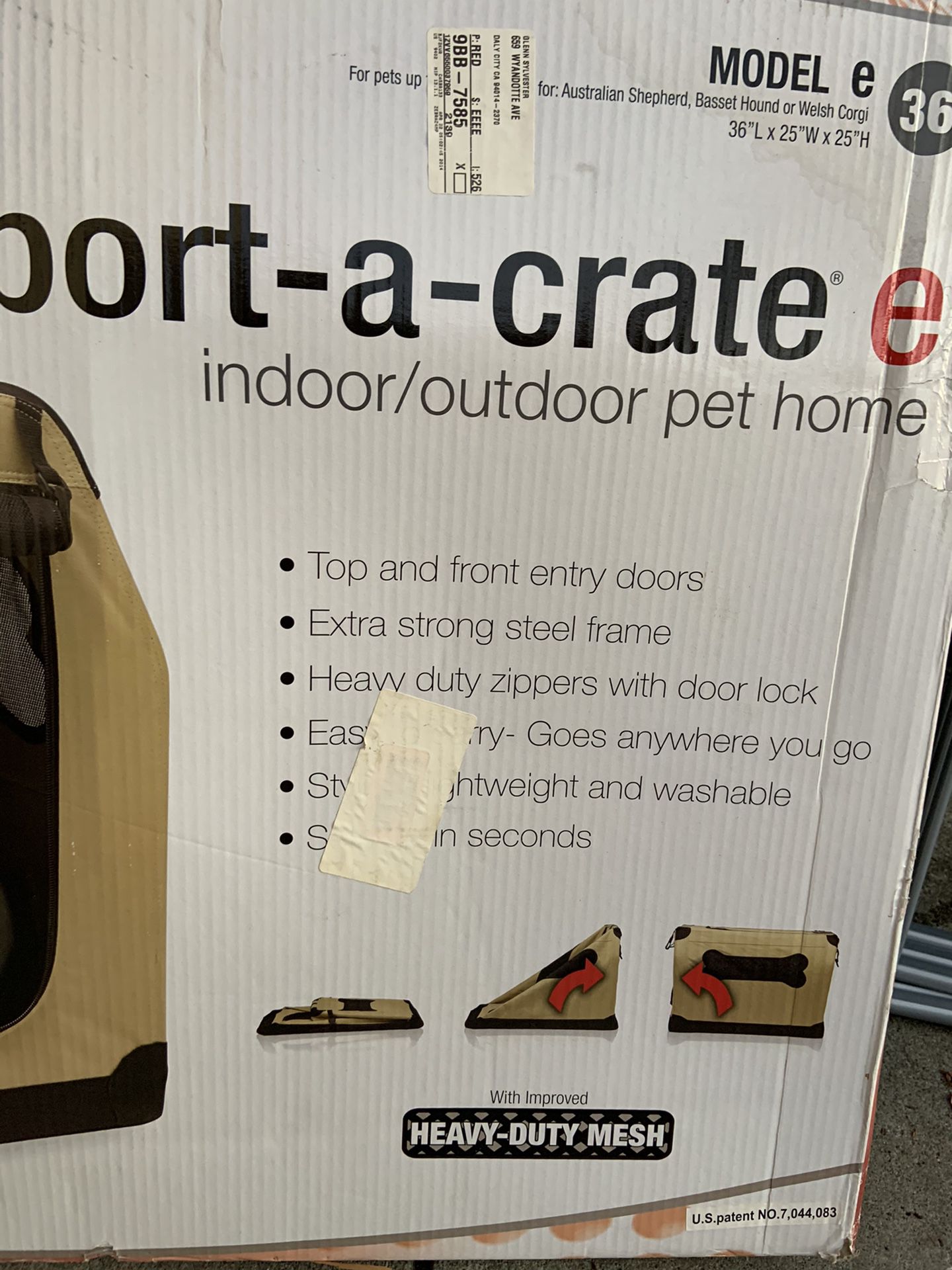 Indoor/outdoor dog crate