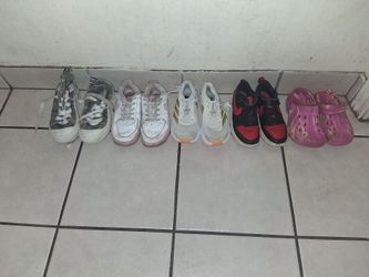 5 pairs of size thirteen and twelve girls shoes