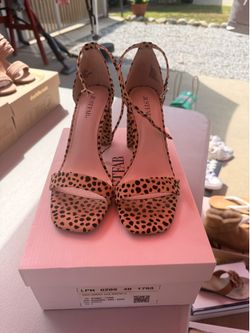 JustFab Kyla Cheetah Print Heeled Sandals