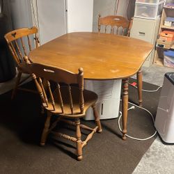 Wooden Table w/ 3 Chairs 