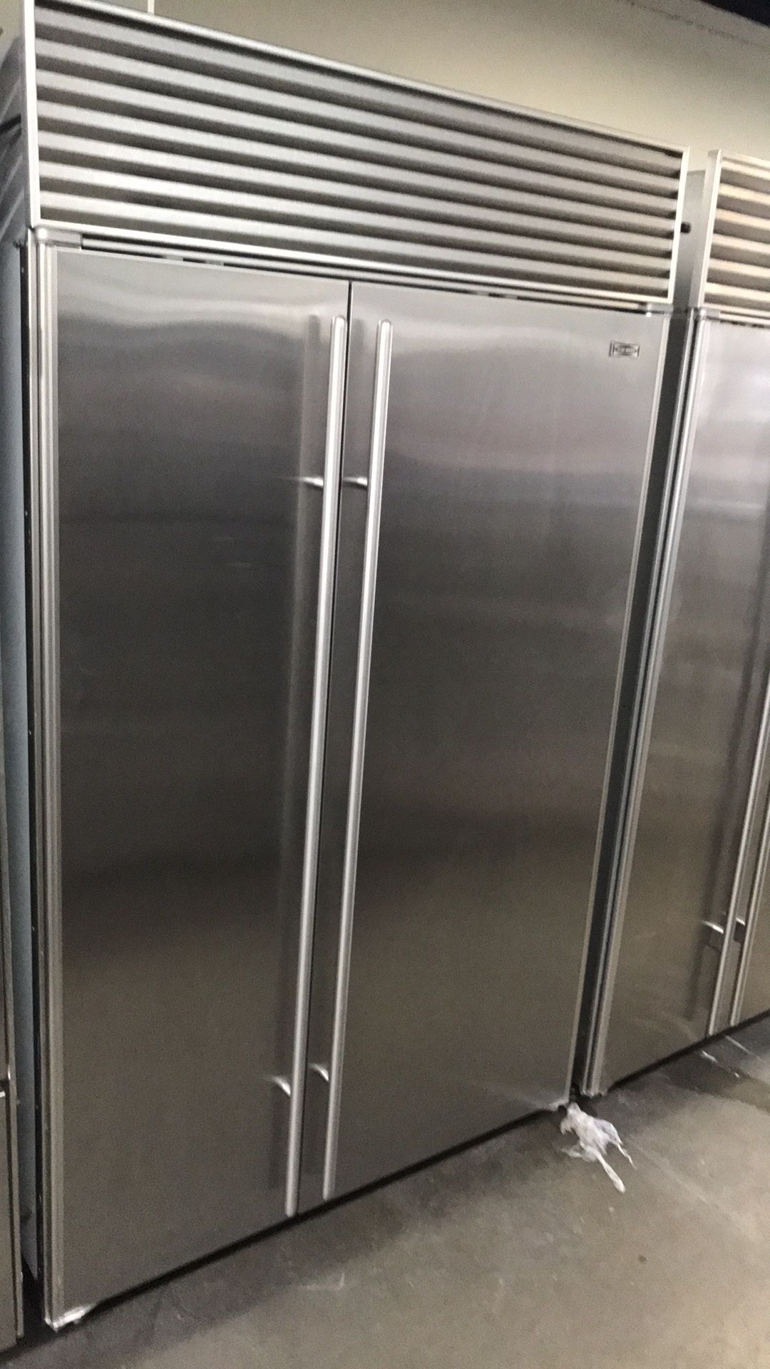 Sub Zero 48” Wide Stainless Steel Side By Side Built In Refrigerator 