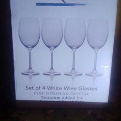Mikasa Julie White Wine Glasses-set of 4-fine crystal