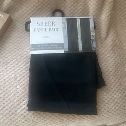 Black Sheer Panel Pair Curtains