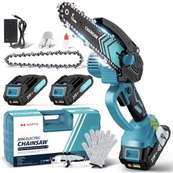 Brand New 6” Portable Cordless Electric Chainsaw with 2 Batteries