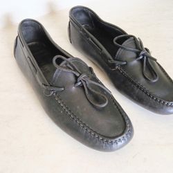 COLE HAAN Mens Classic Black Leather Driving Moccasin Loafers Size 12