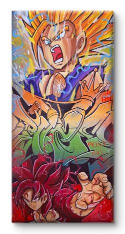 Dragonballz themed graffiti piece