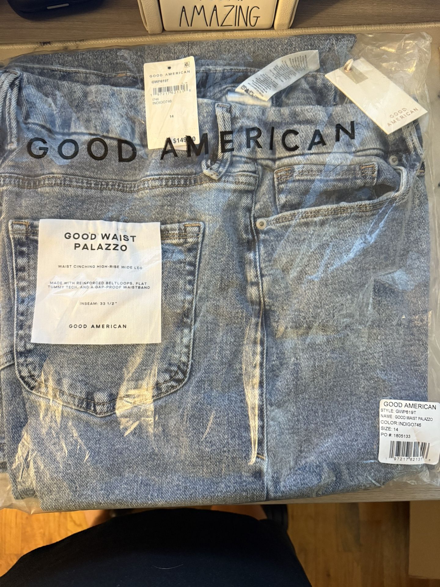 Good American Palazzo Wide Leg Jeans Sz14