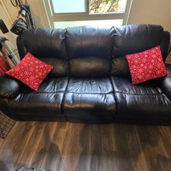 Black Faux Laether Couch