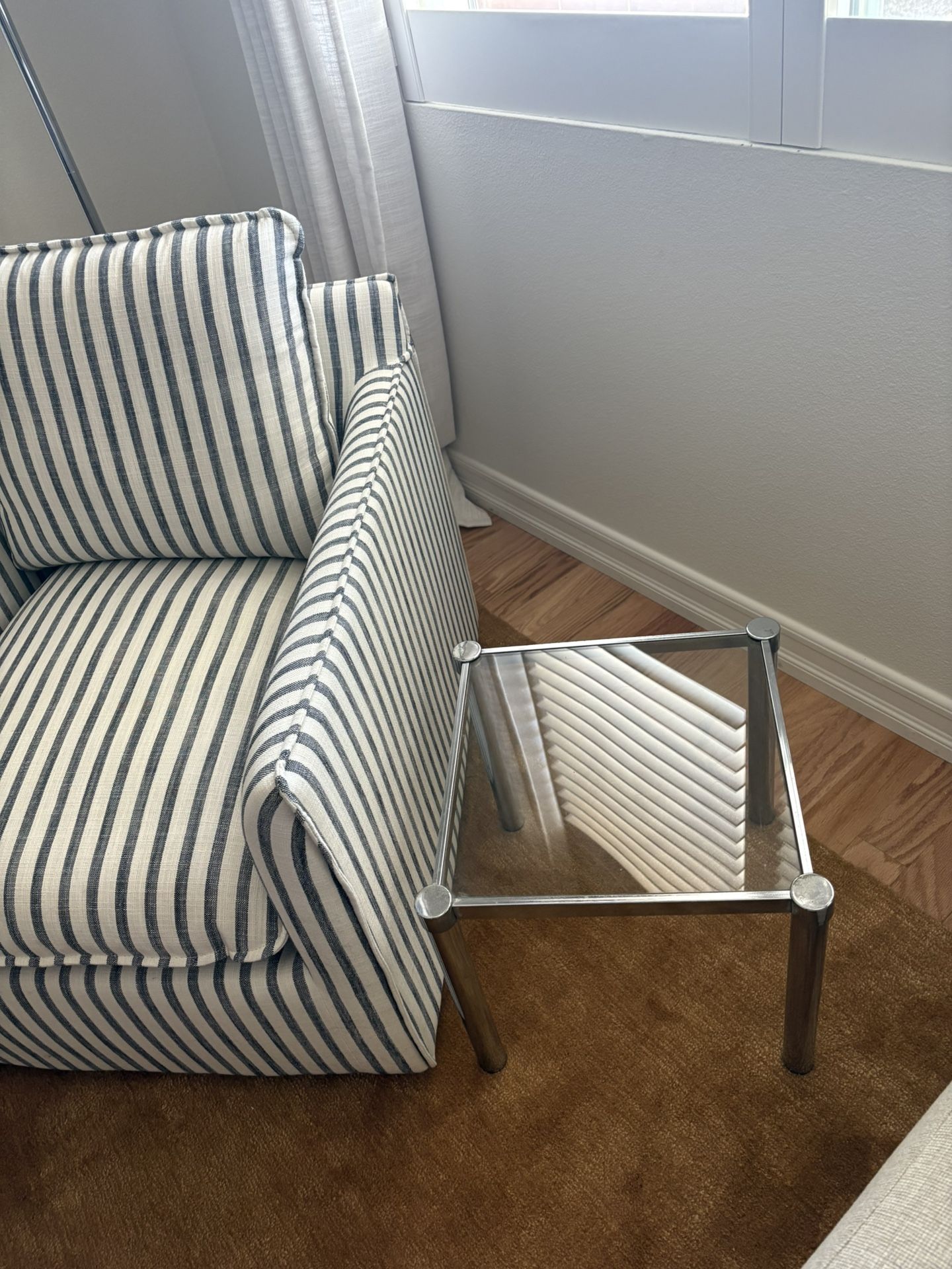 Vintage Chrome and Glass Side Table