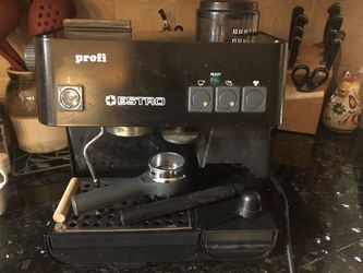 Estro Profi espresso machine burr coffee grinder and milk steamer Thumbnail