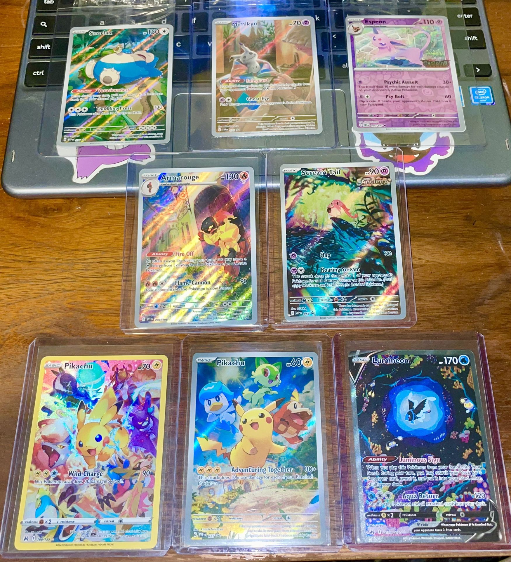 Pokemon - Lot of (8) Cards: Pikachu (Secret + Promo) + Snorlax + Lumineon V + Espeon (Best Buy) +++