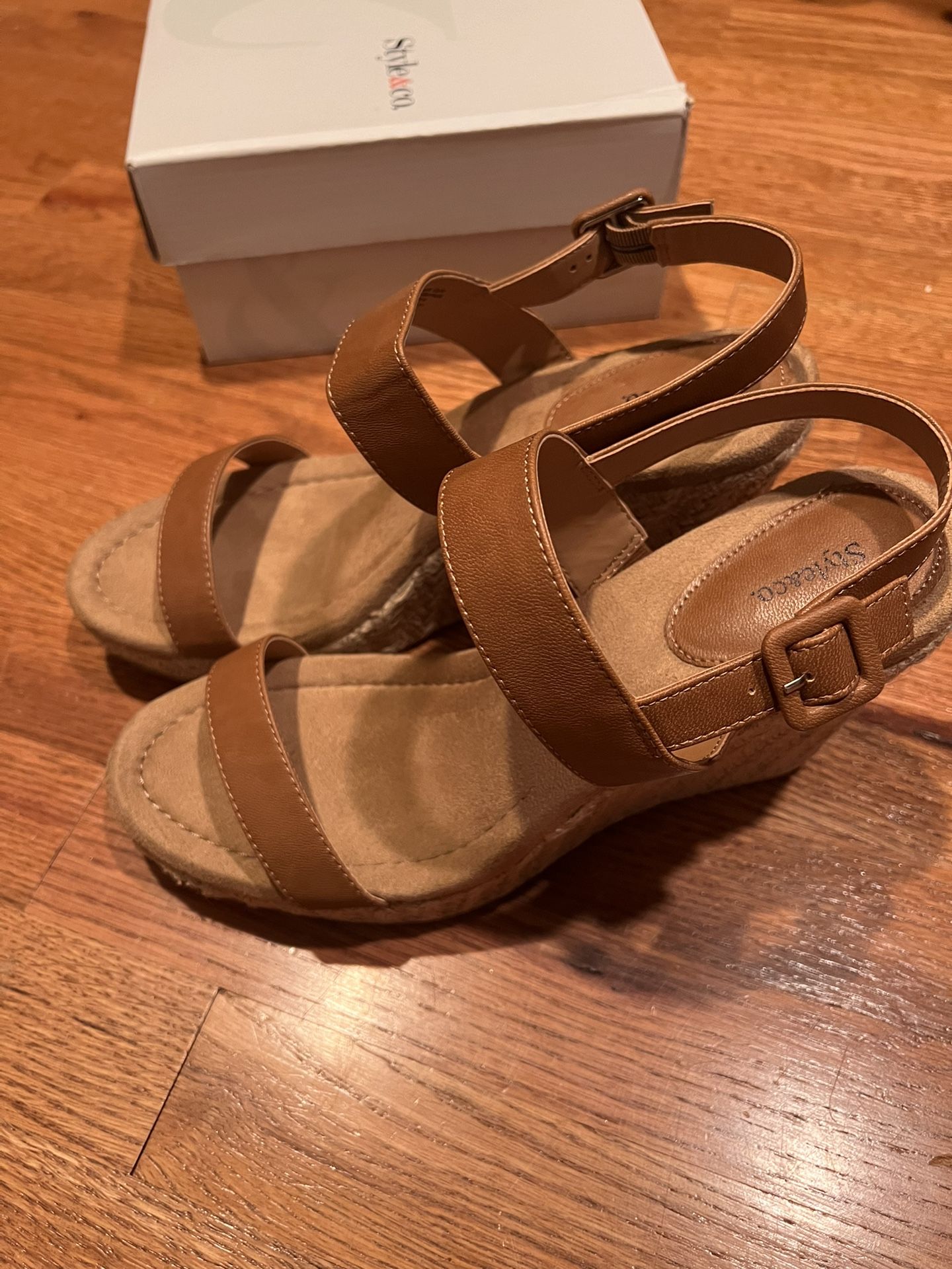 Style & Co Women's Radley Platform 4 1/2” Wedge Sandals, Cajun Spice