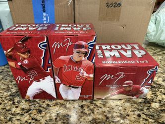 Lot of 5 Los Angeles Angels Of Anaheim Mike Trout Bobbleheads Bobble Head 2016 MVP, Ducks, City