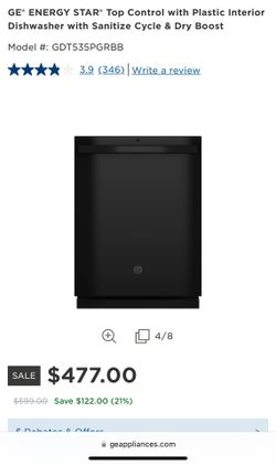 GE Black Dishwasher 
