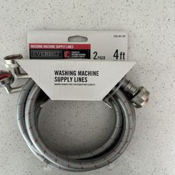 Everbilt 3/4 in. FHT x 3/4 in. FHT x 48 in. Stainless Steel Washing Machine Supply Line (2-Pack)