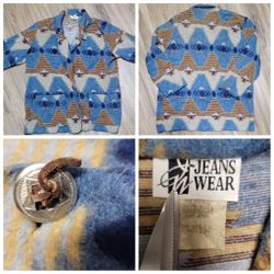 Vtg Jeans Wear Native Southwestern Aztec Blazer Jacket