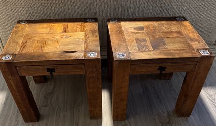 2 Solid Wood End Tables