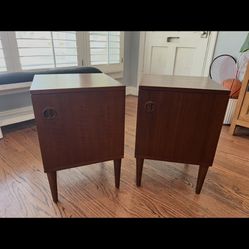 Matching Custom MCM Solid Walnut Nightstands - For Tight Space