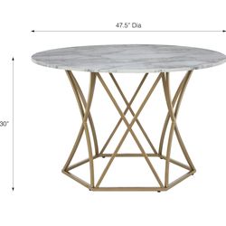 Beautiful white marble dining table with gold base