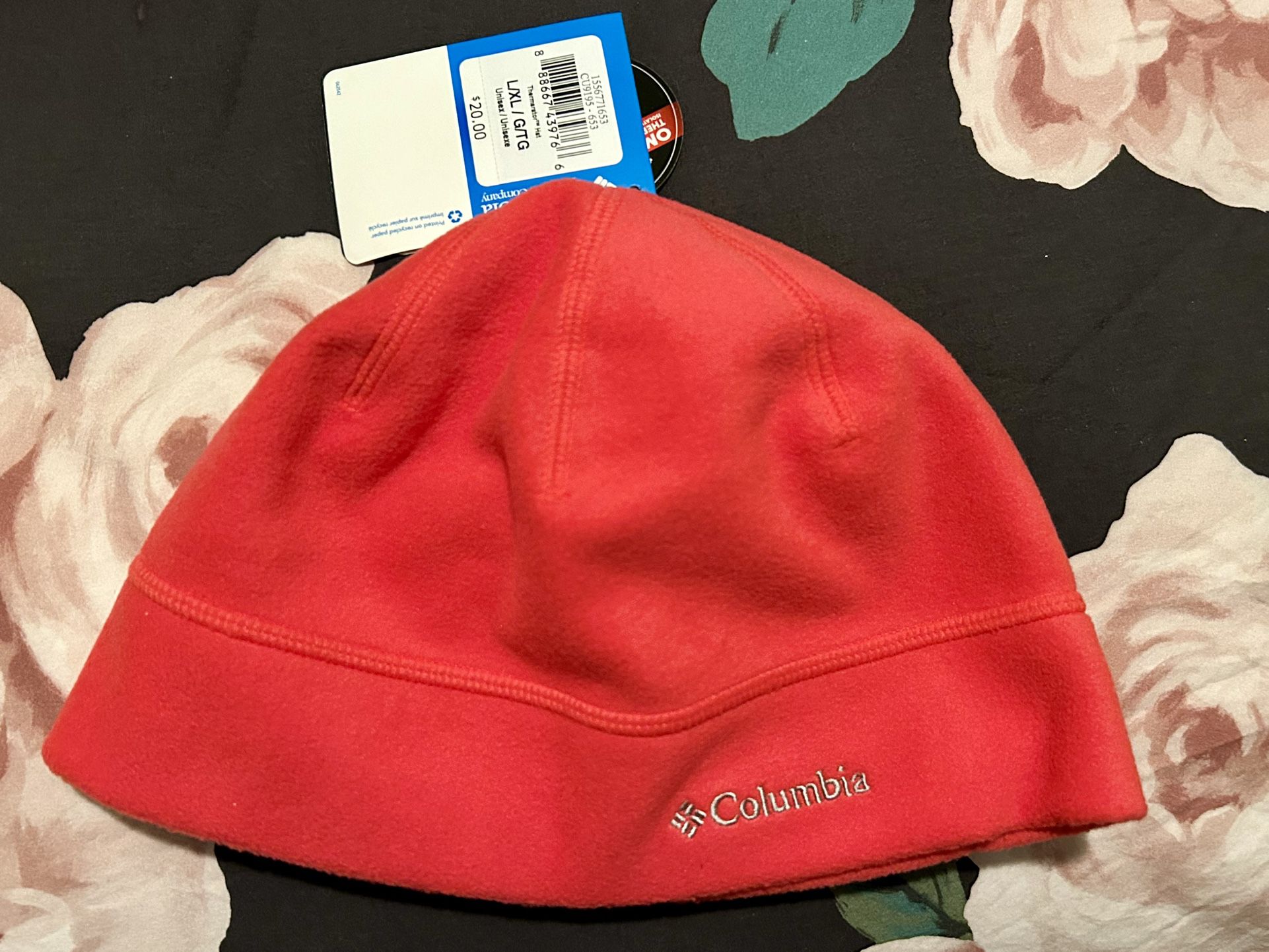 NEW Beanie Columbia Unisex Lightweight Omni-Heat Pink Hat Cap L/XL  
