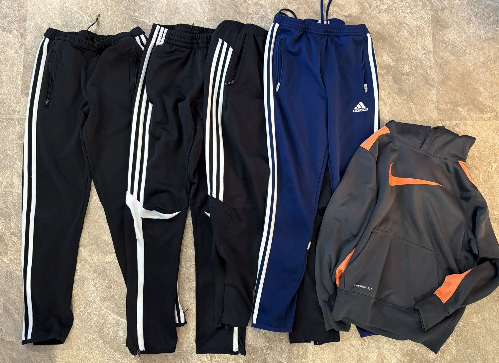 Adidas Youth Medium Training Pants + Nike Hoodie L