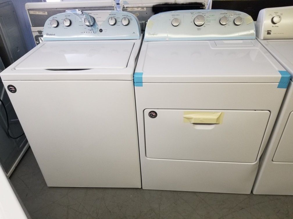 New scratch and dent Whirlpool super capacity plus washer and dryer 1 year warranty
