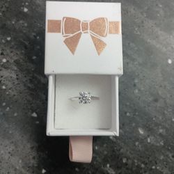 Band New  DELMAR 10K White Gold Created Moissanite Engagement Ring