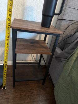 Side table/Nightstand with Two Shelves