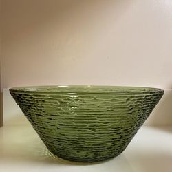 Large Vintage Green Glass Soreno Bowl 