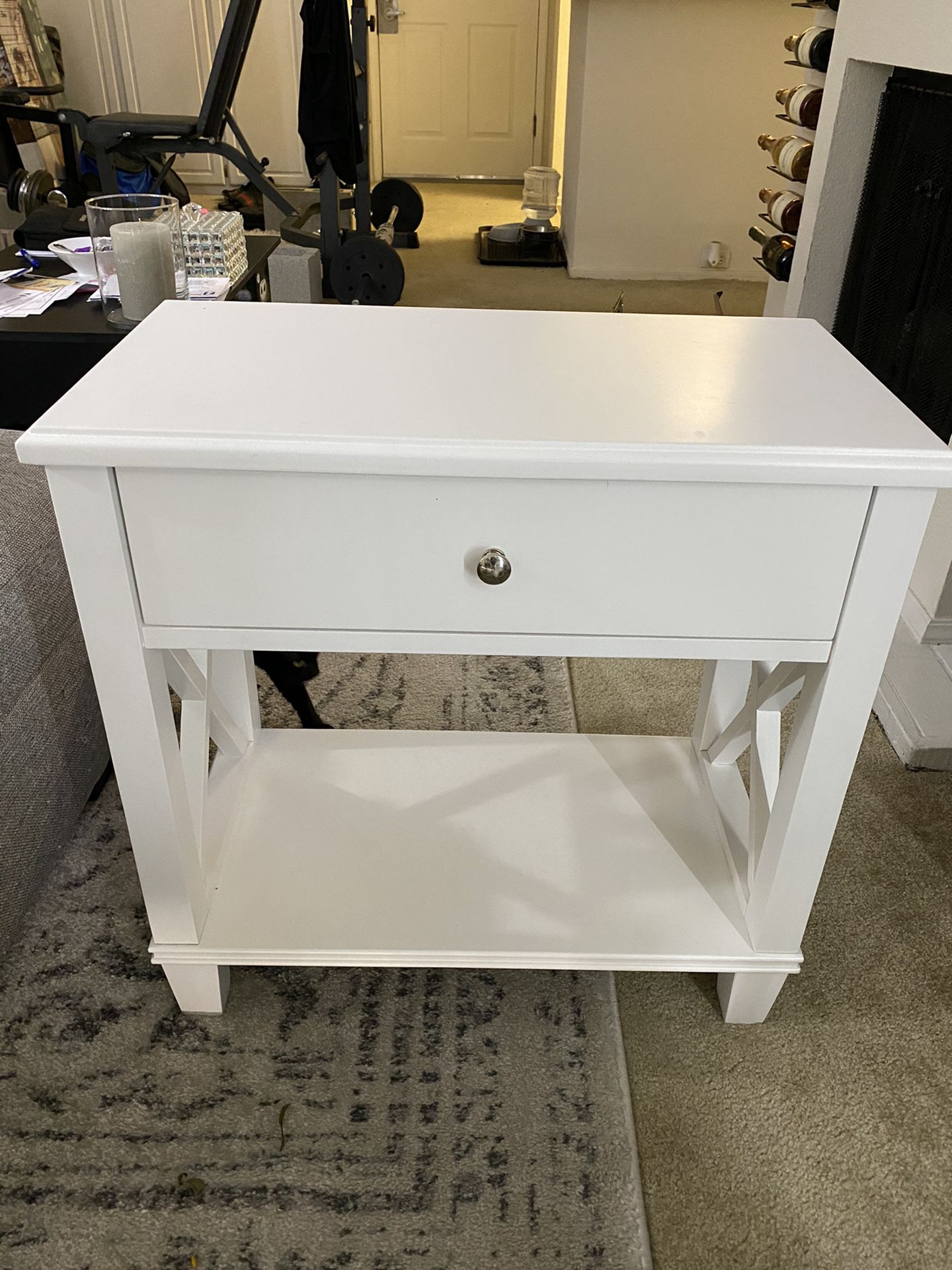 White End table.