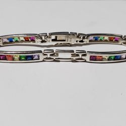 Sterling Silver Multi Stone Bracelet 