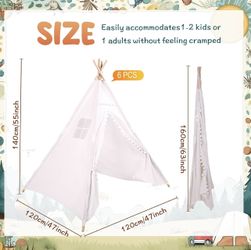 6 Pcs Kids Teepee Tent