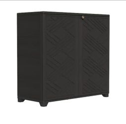 Black Outdoor Storage Locker 34.3 in. x 15.1 in. x 33.5 in Resin Large Waterproof 80 Gal. Deck Box