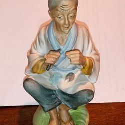 Vintage Asian Japanese Old Woman Figurine