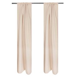 Mainstays Beige Solid Blackout Rod Pocket with Back Tabs Curtain Panel Pair, Set of 2, 30" W x 95" L