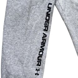 UNDER ARMOUR MENS XL GRAY FLEECE JOGGER SWEATPANTS LOGO DRAWSTRING FIT WARM