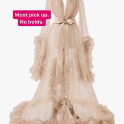 Cream Tulle Robe