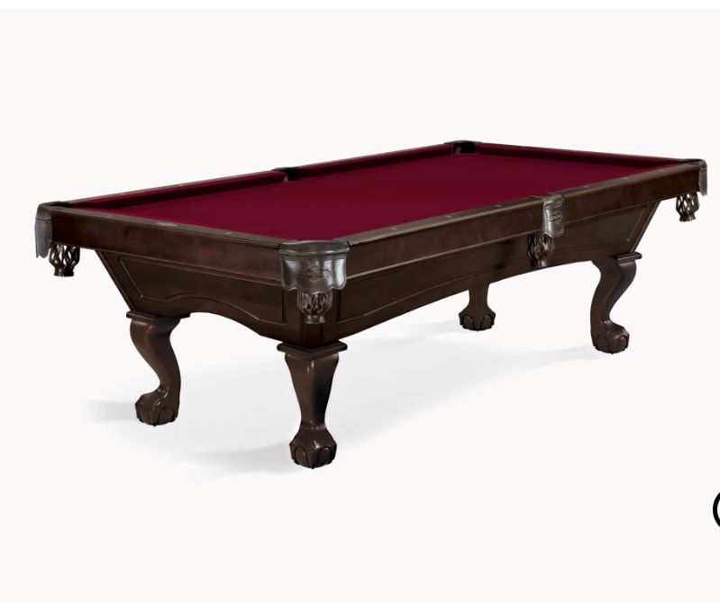 Brunswick- Allenton 8' Pool Table With Ball & Claw Leg