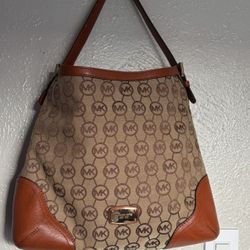 Michael Kors Shoulder Bag with brown leather trim