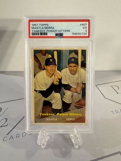 1957 Topps - Mickey Mantle, Yogi Berra #407 🔥PSA 3🔥