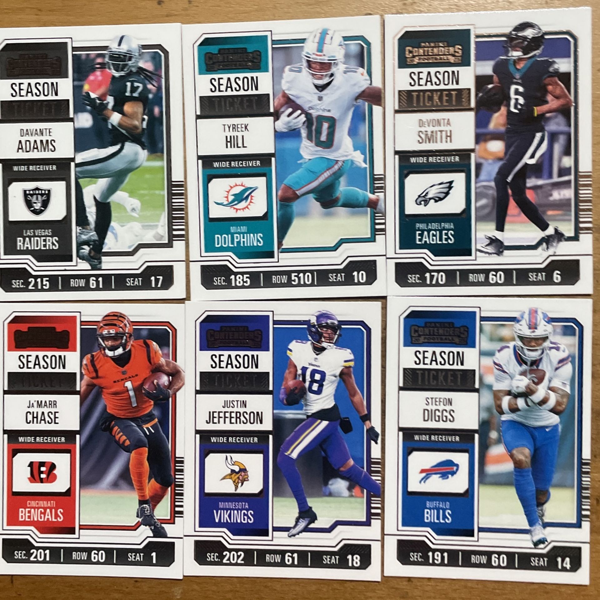 2023 CONTENDERS LOT OF 17 WIDE RECEIVER CARDS